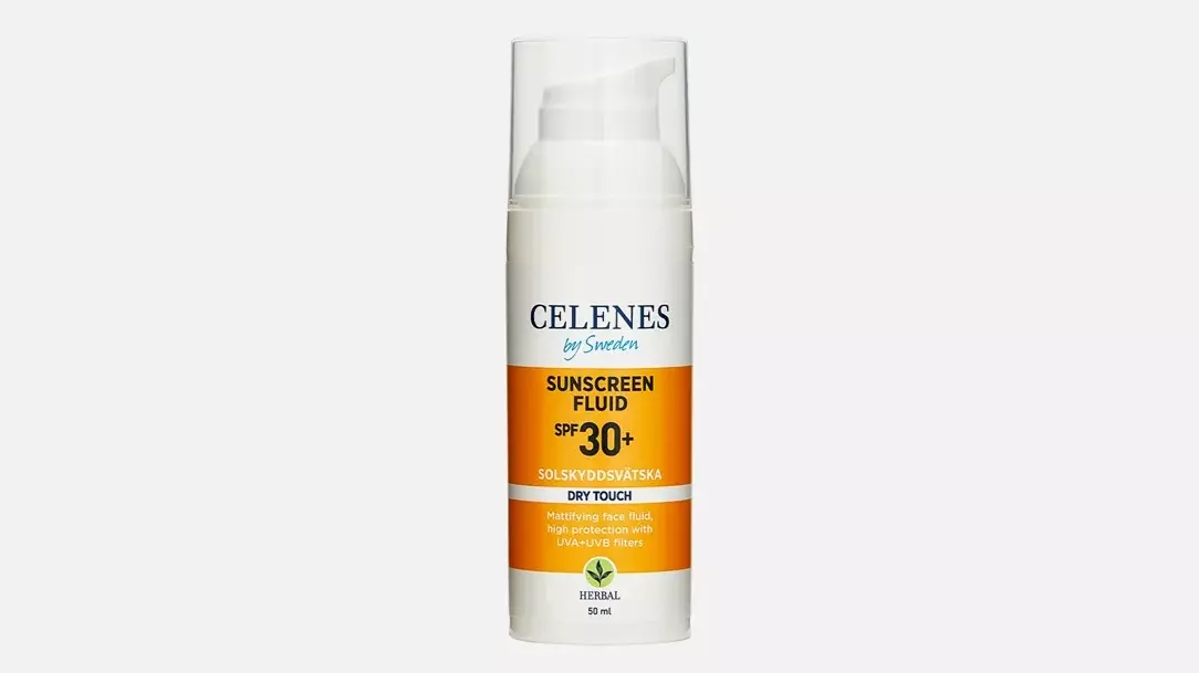 Солнцезащитный флюид для лица и шеи SPF30+ Celenes Dry touch fluid